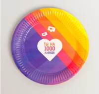 Тарелка бумажная "Лайк" 6 шт Разноцветный - фото