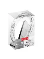 Электрогирлянда "Нить" VEGAS 20 холодных LEDламп РОСА, серебряный провод, 2 м, на батарейках (не в комплекте), с пультом/200/50, арт. 55105 Прозрачный - фото