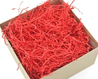 Наполнитель для коробок бумажный волна, Красный 50гр в упаковке, арт. C18 Красный - фото