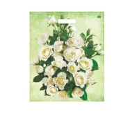 Сумка-пакет 38*47 прорубная ручка, ламинированный, Белые розы 1/50  - фото