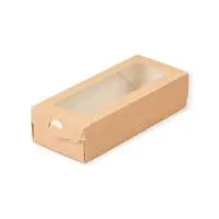 Коробка картонная с окном пенал 170*70*40мм ECO CASE 500 Коричневый - фото