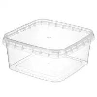 Комплект Банка 500мл прозр.квадрат. с крышкой Прозрачный - фото