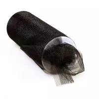 Фатин средней жесткости в шпульках блестящий,100% нейлон, арт.TBY.C шир.150мм цв.22 черный уп.22.86м Черный - фото