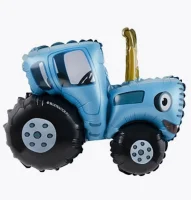 Шар с клапаном (12''/30 см) Мини-фигура, Синий трактор, 1 шт. в уп.  - фото