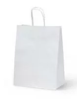 Пакет бумажный белый с кручеными ручками с дном 260*150*350, арт. 108-040/108-076 Белый - фото