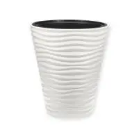 Кашпо ДЮНА  D340мм H 385мм 19,5л со вставкой  Белый М 3401 (1) Белый - фото