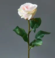 Цветок искусственный декоративный "Роза кенийская" 67см, 1шт, белый с розовым Белый - фото