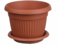Кашпо ЛИВИЯ D280мм 7,4л с поддоном Терракотовый, арт. М 3021 Терракотовый - фото