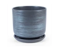 Керамический горшок Галактика V5,4 D22 Цилиндр, арт. 008829 Тёмно-синий - фото