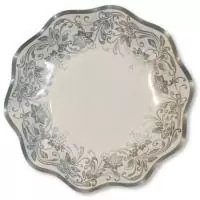 Тарелка бумажная Д=18,5 (1/10шт) NOBLESSE SILVER 46FA  - фото