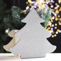 Ящик блестящий "Ёлка" (Серебро)  - фото