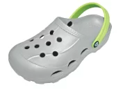 Сабо женские "Ола" Дымчато-серый/салатовый, 38 размер, арт. СБ-502 Серебро - фото