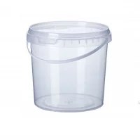 ТЦ5шт Комплект Ведро 1л прозрачное + Р белая,прозрачн D-130мм Прозрачный - фото