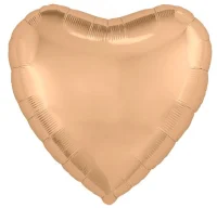 Шар с клапаном Agura (9''/23 см) Мини-сердце, Персиковый пух, 1шт. в уп.(гел не надув) Персиковый - фото