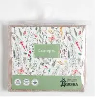 Скатерть Доляна Geometry, 100*144 см, 100% хлопок, 7533938 Бежевый - фото