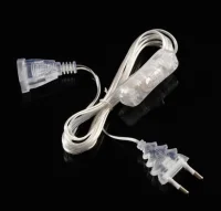 Удлинитель для комнатных гирлянд с выключателем, 3 м, прозрачная нить, УМС-вилка, 6710027  - фото