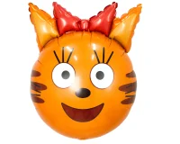 Шар (3) (19''/48 см) Фигура, Голова, Три Кота, Карамелька, 1 шт.  - фото