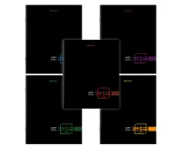 Тетрадь А5 96л. BRAUBERG скоба, клетка, глянцевая ламинация, Dark, 404428 Черный - фото