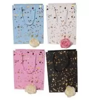 Пакет подарочный бумажный с ручками 31x42x12, арт. L633 Люкс с блестк.  - фото