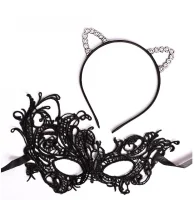 Карнавальный костюм «Погладь меня» (ободок + уши + маска), 4151734  - фото