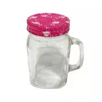 Кружка стеклянная с крышкой №2 440Мл (48) арт. 5034  - фото