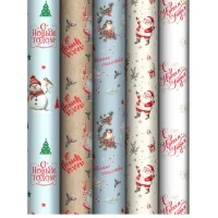 Бумага упаковочная глянцевая «Holiday», 70*100 см, 80г/м2, ассорти, 5 дизайнов, MESHU Разноцветный - фото