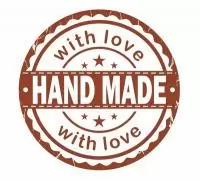 Наклейка "Хенд мэйд d40" коричневый 1/100 Коричневый - фото