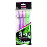 Набор зубных щеток 4 шт, средней жесткости, арт. 6906  - фото