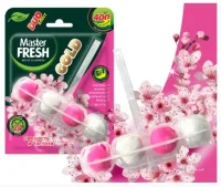 Блок подвесной для унитаза Master FRESH GOLD DUO EFFECT 5в1 САКУРА 1шт С0007425  - фото