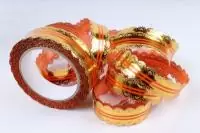 Лента Ажур (3см*25ярд) С317 оранжевый  - фото