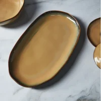 Блюдо овальное Ivlev Chef Органика 36х26x3см, фарфор, бежевый арт. 816-394 Бежевый - фото