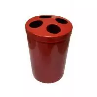 Держатель-стакан под зубные щетки красный сталь нержавеющая 476K Красный - фото