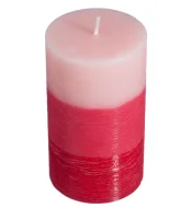 Свеча столбик рустик 60х105 3-х цвет. Коралл. Риф, арт. 84581719  - фото