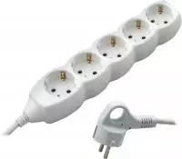 Удлинитель СТАРТ S 5*5-Z 5р 5м, с заземлениеем, 3*0,75мм2,2200 В, белый (20) Белый - фото