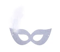 Карнавальная маска с пером, цвет серебро 9163938  - фото