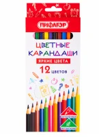 Карандаши цветные ПИФАГОР ЭКО "КЛАССИК", 12 цветов, шестигранные, 182048  - фото