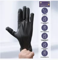 Перчатки эластомер ХL черные 1/100 402-885 (10) Черный - фото