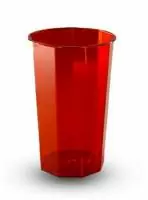 Стакан "Кристалл" красный 250мл 19шт Красный - фото