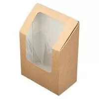 Коробка картонная с окном 90*50*130 мм ECO ROLL Коричневый - фото