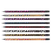 Карандаш ч/г с ластиком"Darvish"из черного дерева корпус с рисунком сердечки, 026247 DV-7747 (1152)  - фото