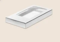 Коробка для шоколадной плитки с окном 160*80*17 мм (серебро) 1 шт, 060701 (50)  - фото