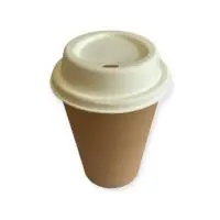 Комплект:Стакан бум. 350мл  д/гор Крафт 1/50 К  +Р д/ст К D90+Крышка ECOLID д/стакана 90мм 10 шт Коричневый - фото