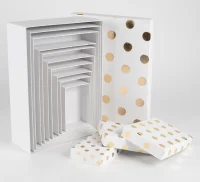 Коробка Золотой горох, Белый, Металлик, 27,5*19,5*7 см Белый - фото