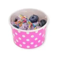 Стаканчик под мороженое 125мл "Complement" розовый в горошек 1/60 (25) Розовый - фото