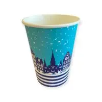 Стакан бумажный 250мл для горячего Зима 5шт  - фото