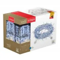 Электрогирлянда-конструктор"Занавес" VEGAS 24V, 192 синих LED ламп, 6 нитей, прозрачный провод, 1*4м/32/4, арт. 55026 Синий - фото