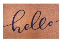 Коврик придверный Dekorelle LAPSHA 127 Hello, 40X60см, 120127 (коричневый) Коричневый - фото