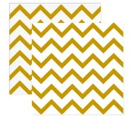 Салфетки сервировочные, Белые зигзаги, Золото, 33*33 см, 20 шт.  - фото