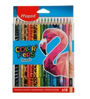 Цветные карандаши COLOR'PEPS, 18 цветов, декорированные, в картонной коробке, арт. 832218 Разноцветный - фото