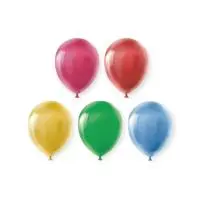 Набор шаров латексных Весёлая Затея (10"/25см)  Металлик 25см 10шт/уп Разноцветный - фото